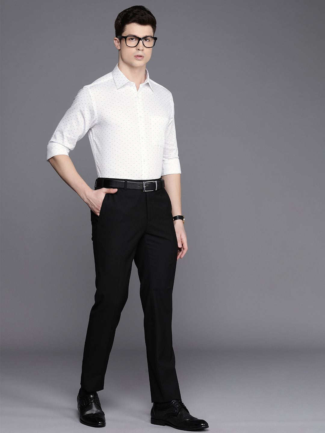 Raymond Slim Fit Printed Pure Cotton Formal Shirt