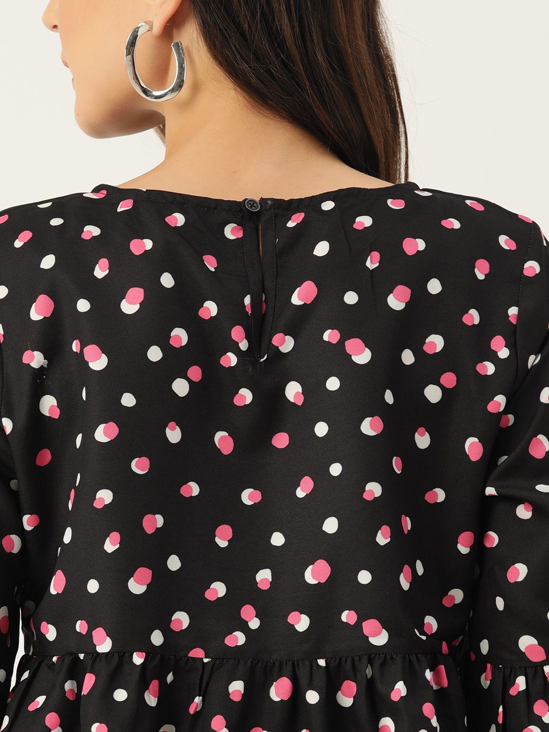 DressBerry Geometric Print Bell Sleeve Top