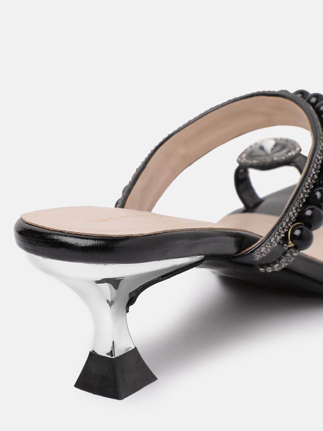 Lino Perros Embellished One-Toe Kitten Heels