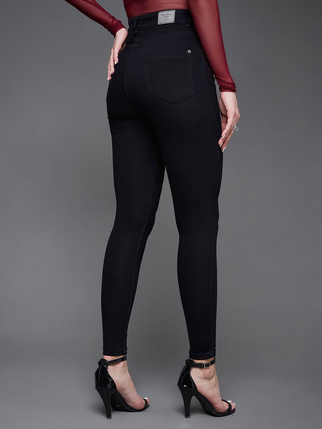 Miss Chase Women Black Skinny Fit High-Rise Jeans