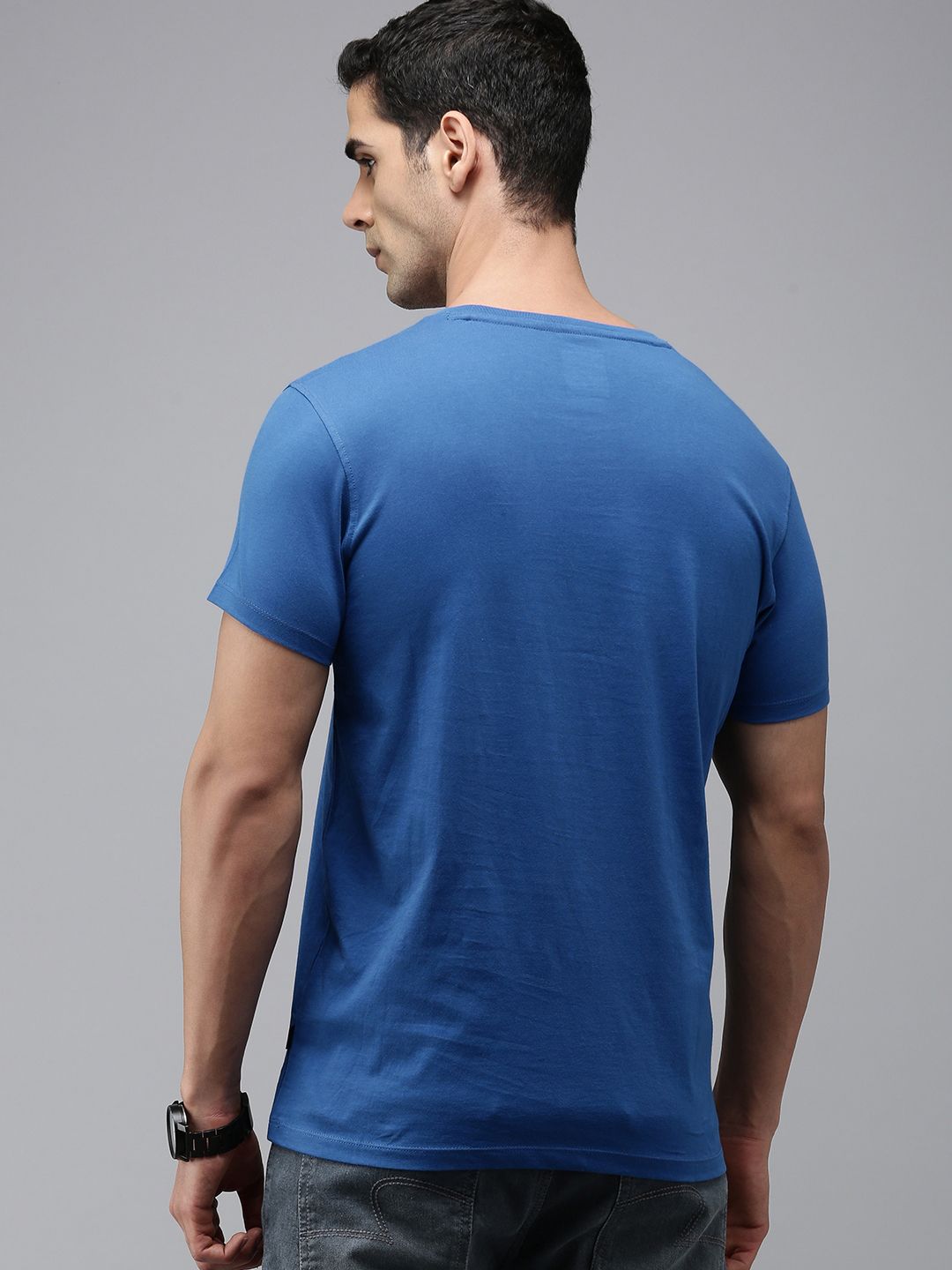 SPYKAR Men Pure Cotton Typography Printed Slim Fit T-shirt