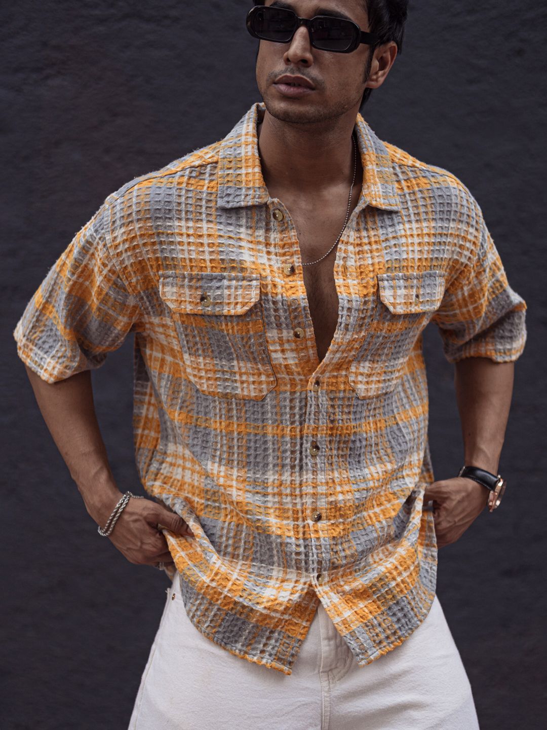 Powerlook Men Tartan Checks Opaque Checked Casual Shirt