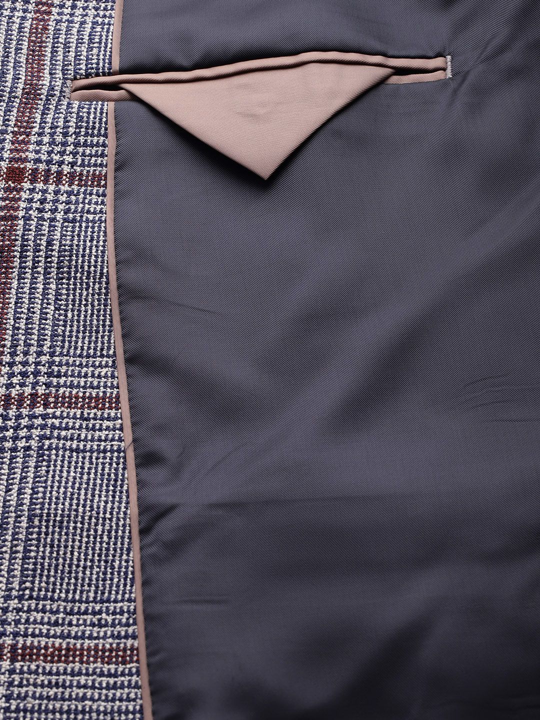 Park Avenue Checked Notched Lapel Single-Breasted Formal Blazer