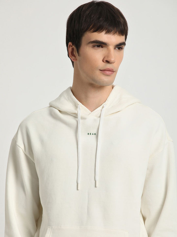 THE BEAR HOUSE Typography Printed Hooded Pure Cotton Pullover Sweatshirt