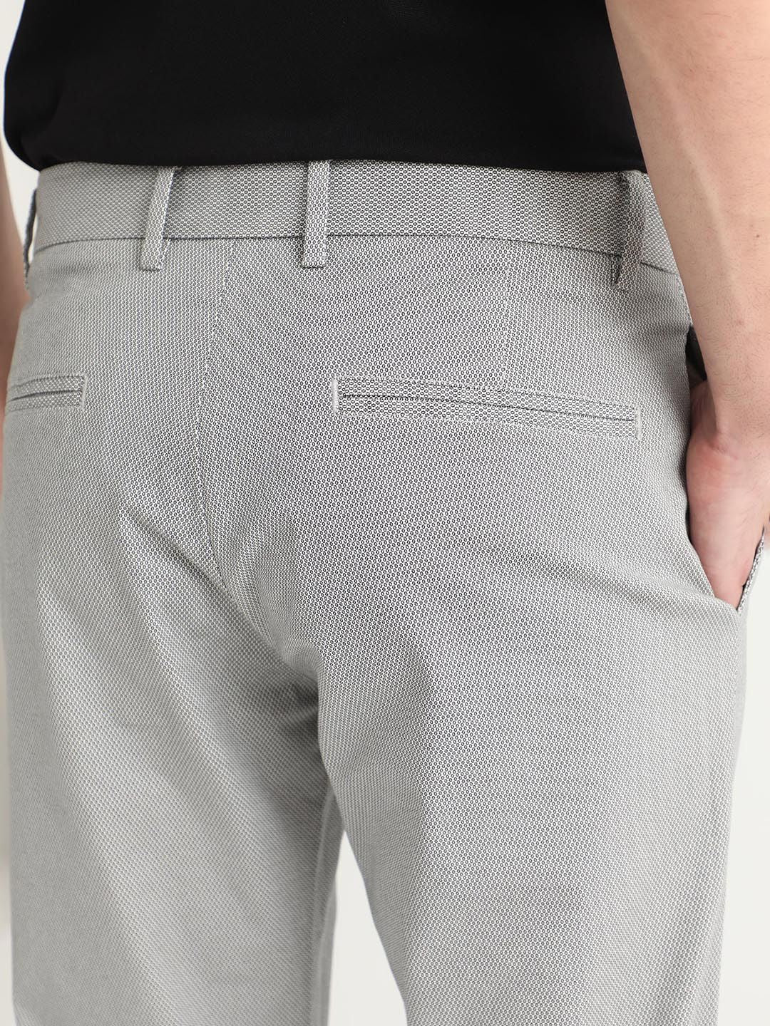 RARE RABBIT Men Mid Rise Cotton Slim Fit Trousers