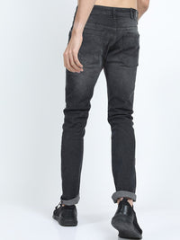 HIGHLANDER Men Charcoal Slim Fit Highly Distressed Stretchable Jeans