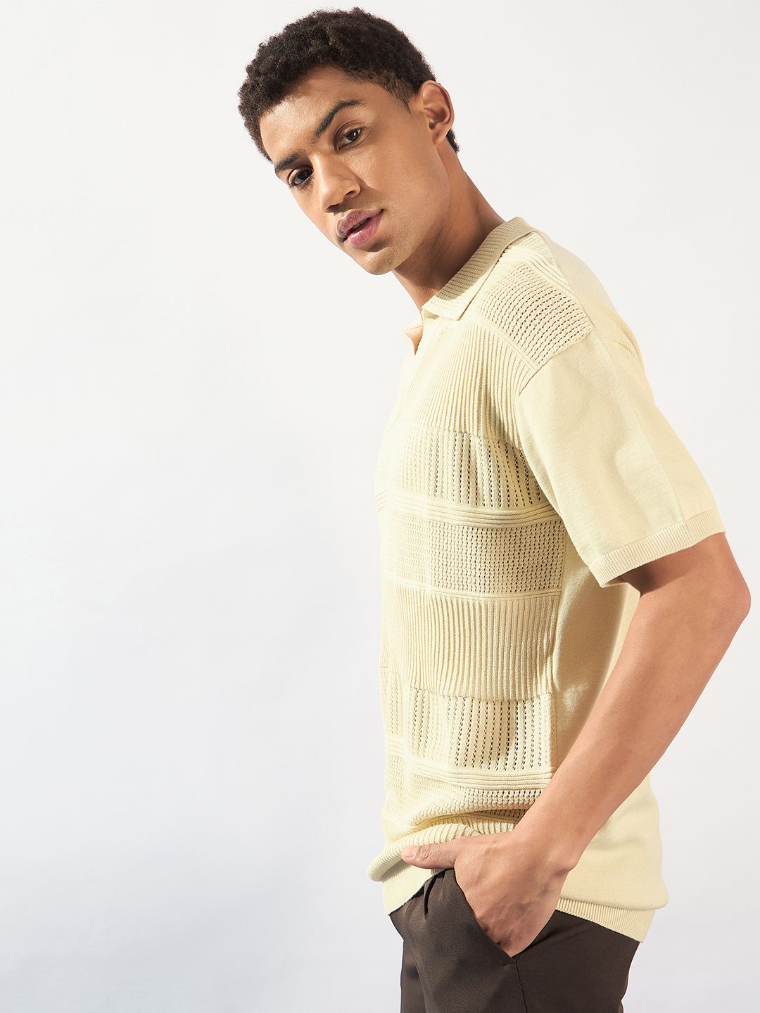 DENNISON Polo Collar Knitted Oversized T-Shirt
