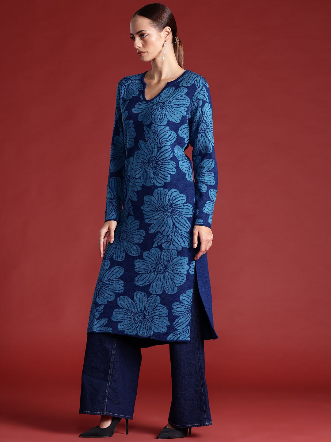 all about you Floral Woven Design Kurta