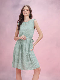 DressBerry Floral Print Ruffle Detail A-Line Dress