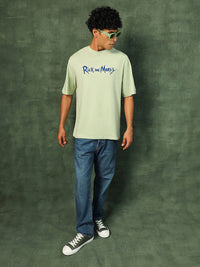 Bewakoof Official Rick and Morty Merchandise  Stoned Rick Morty Printed Oversized T-shirt