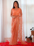 Saree mall Floral Embellished Net Sarees