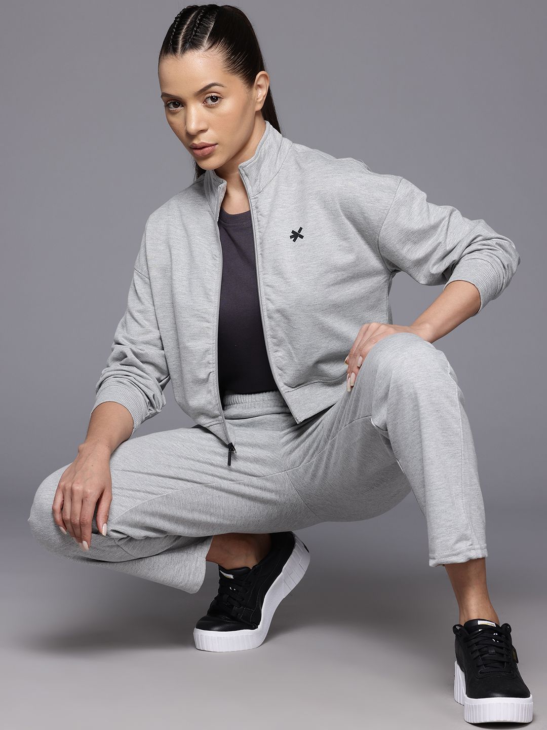 HRX by Hrithik Roshan Brand Logo Detail Lifestyle Zip-Up Tracksuit