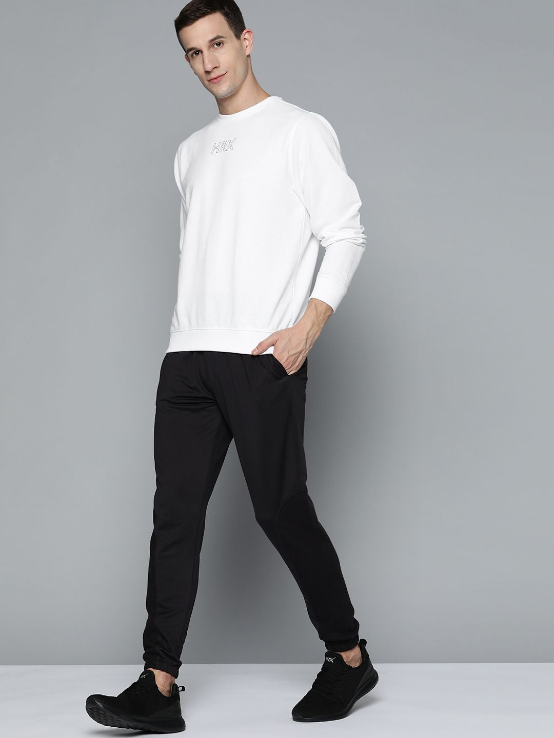 HRX by Hrithik Roshan Men White Brand Logo Printed  Sweatshirt