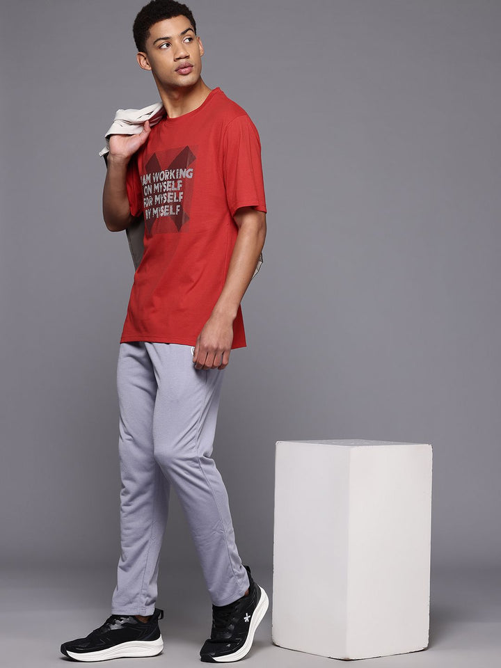 HRX by Hrithik Roshan Typography Print Drop-Shoulder Sleeves Training T-shirt