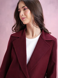 DressBerry Notched Lapel Collar Double-Breasted Overcoat