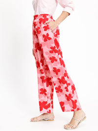 DressBerry Women It-Girl Florals Flared Trousers