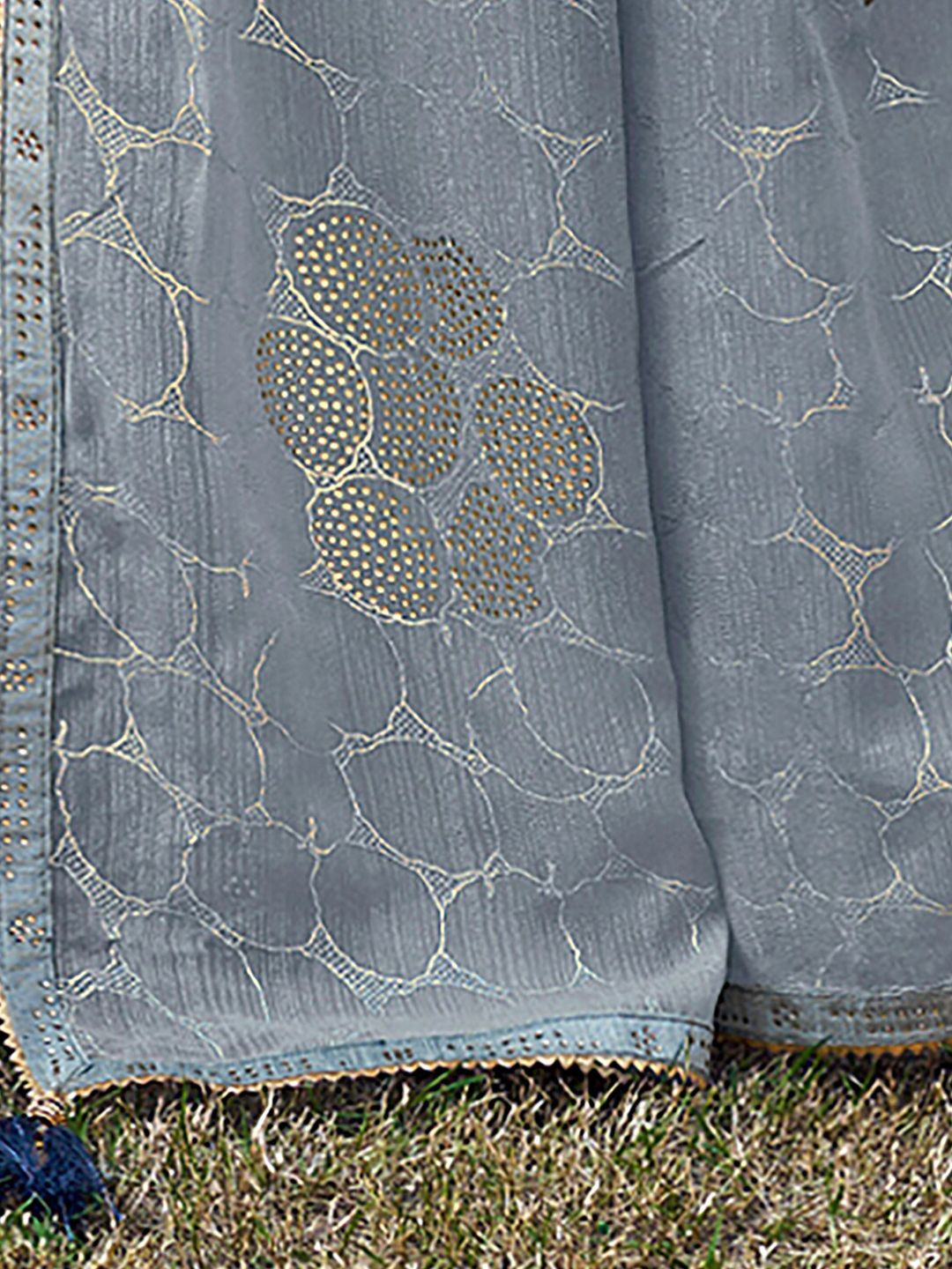 Saree mall Geometric Beads and Stones Poly Georgette Saree