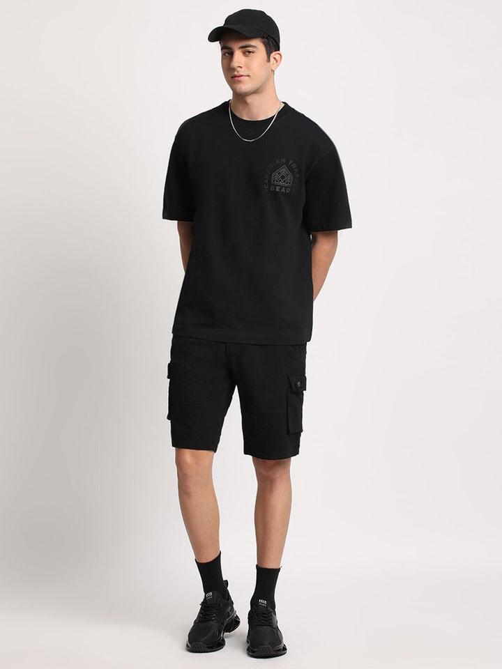 THE BEAR HOUSE Men Printed Loose Fit Cotton Pure Cotton T-Shirt