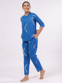 SANSKRUTIHOMES Women Printed Pure Cotton Night suit