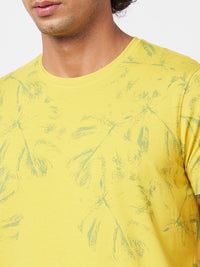 SPYKAR Abstract Printed Slim Fit Cotton Casual T-Shirt