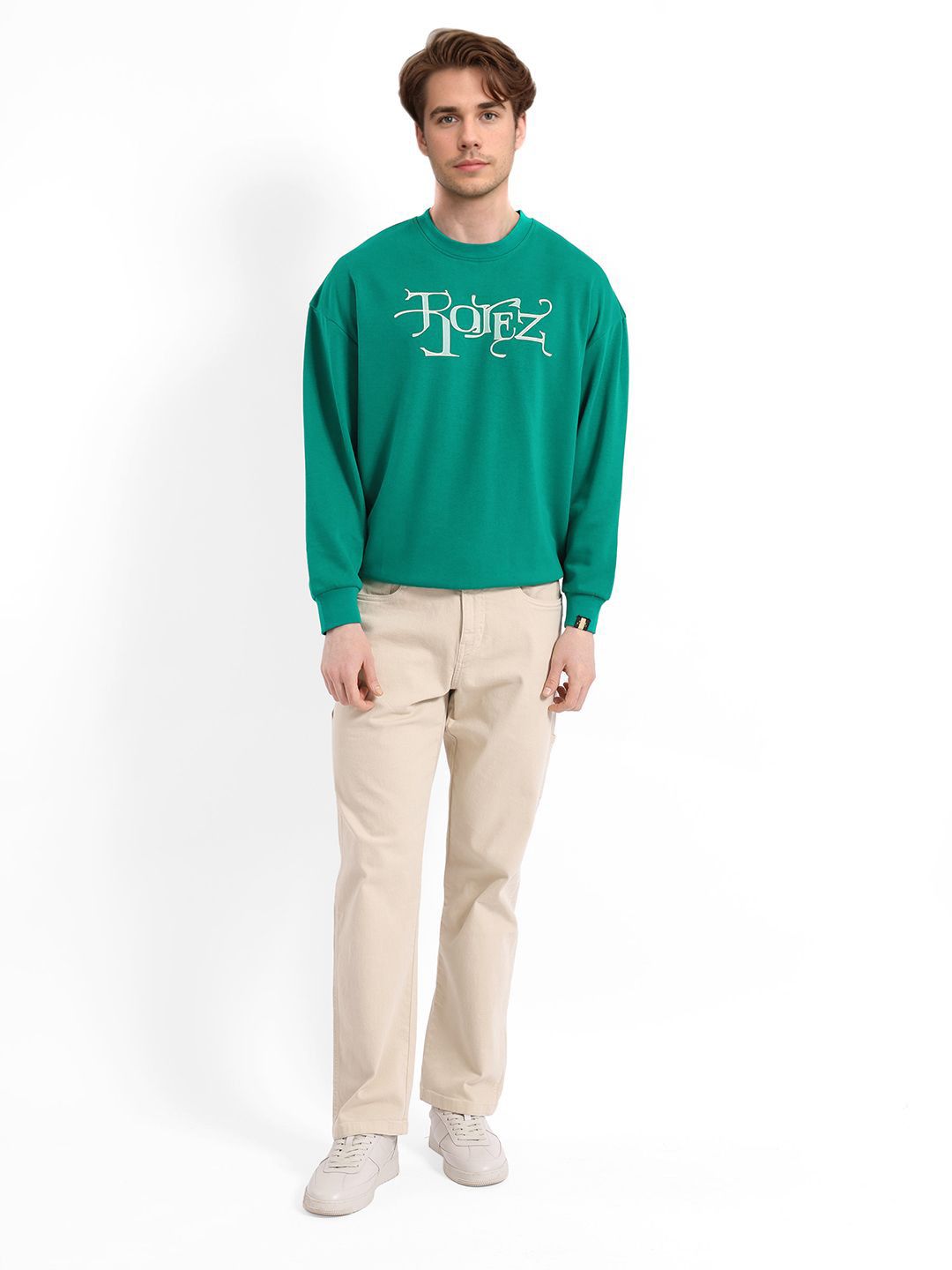 RARE RABBIT Men Printed Round Neck Sweatshirt