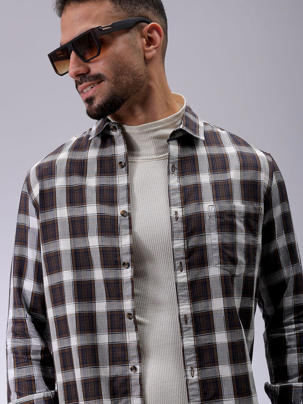 The Indian Garage Co Men Slim Fit Checked Casual Shirt