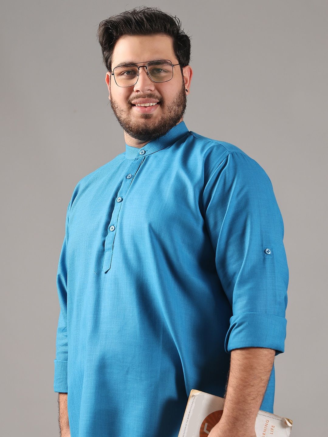 SOJANYA PLUS Saiz Band Kolar Kapas Kurta Lurus