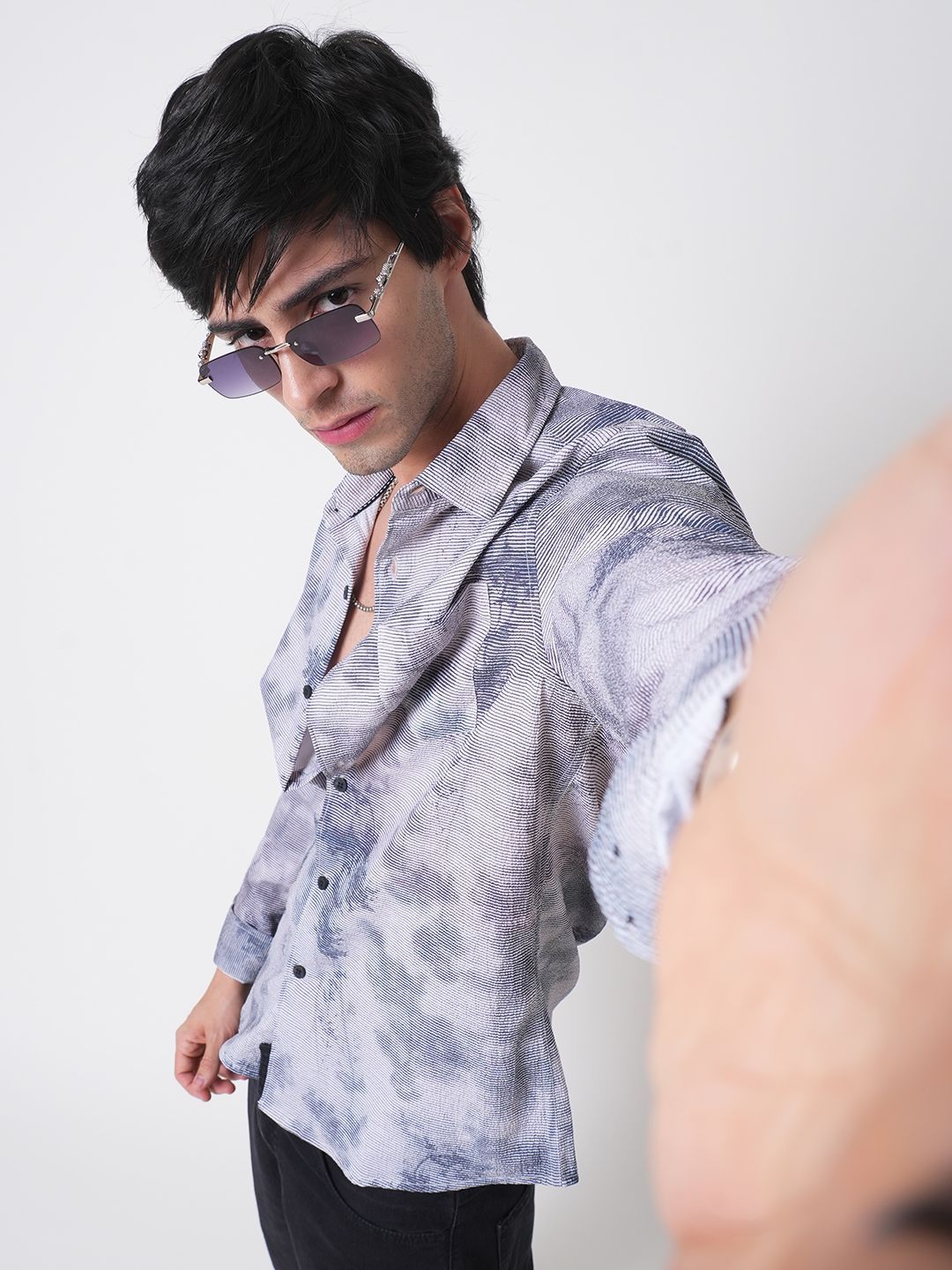 VASTRADO Men Classic Slim Fit Opaque Printed Casual Shirt