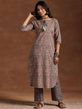 Libas Women Paisley Printed Regular Pure Cotton Kurta with Trousers