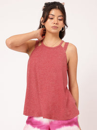 DressBerry Retro Blush Strappy Allure Tank Top
