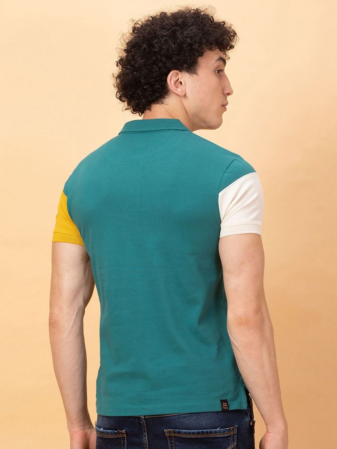 Being Human Men Colourblocked Polo Collar Pure Cotton Applique T-shirt