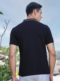Thomas Scott Men Polo Collar Solid T-shirt