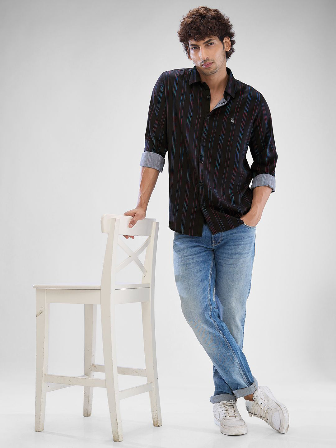 Spykar Men Slim Fit Tartan Checks Cektan Casual Sasual