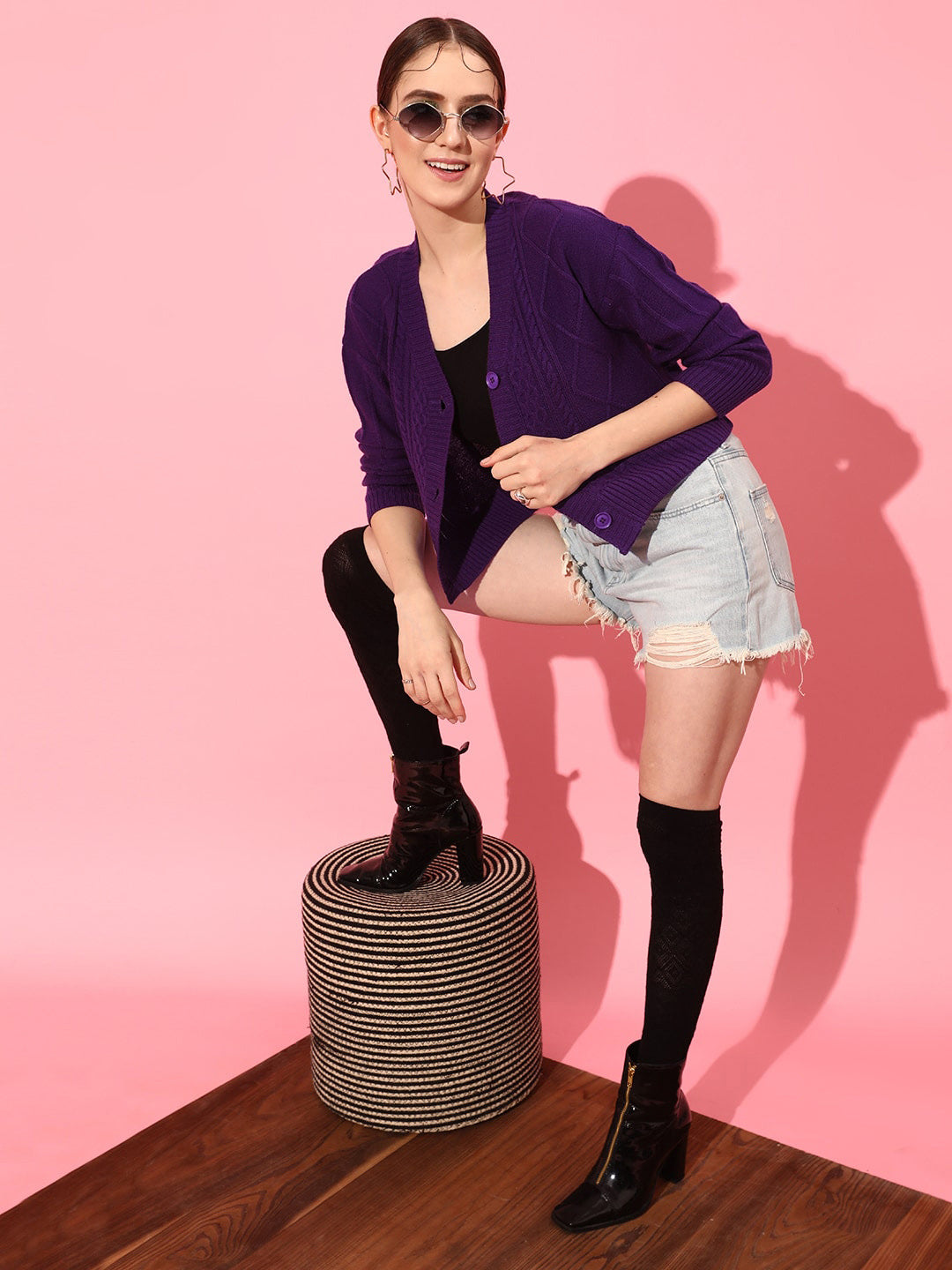 STREET 9 Women Party Acrylic Crop Sweater