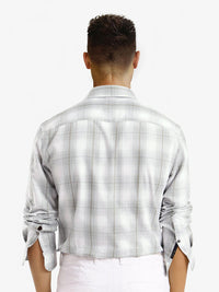RARE RABBIT Comfort Spread Collar Checked Cotton Casual Shirt