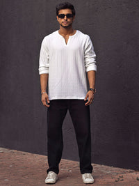 Powerlook Men Self Design Mandarin Collar Kurta