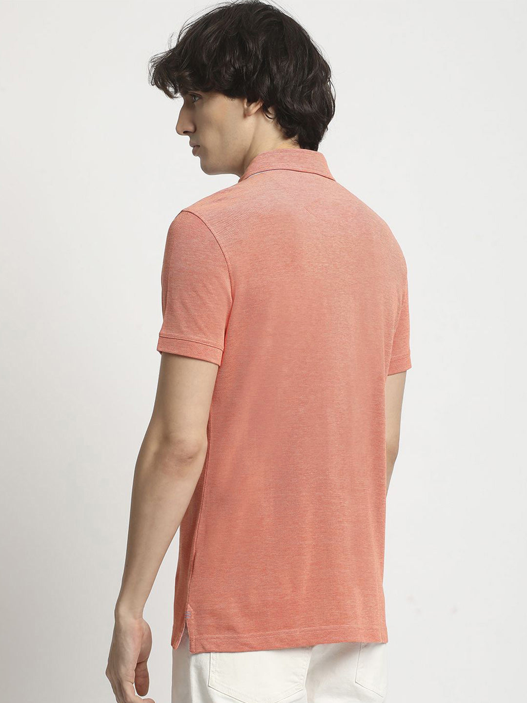 The Bear House Men Solid Polo Collar Regular Fit Tshirt