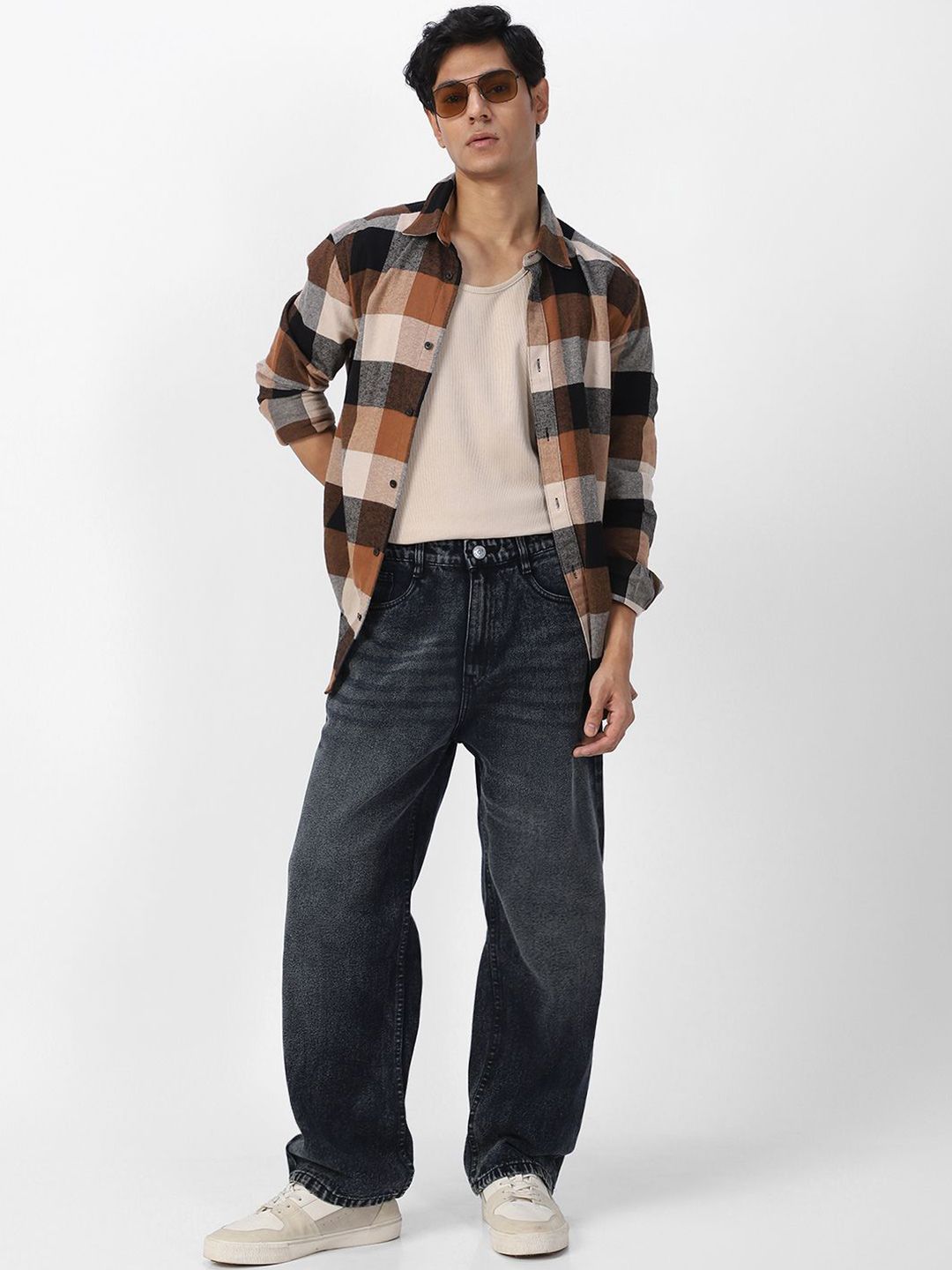 Urbano Fashion Men Loose Relaxed Fit Heavy Fade Jeans