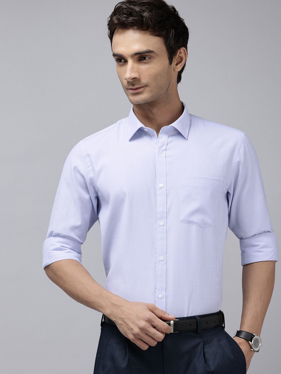 Park Avenue Slim Fit Self Designed Formal Shirt