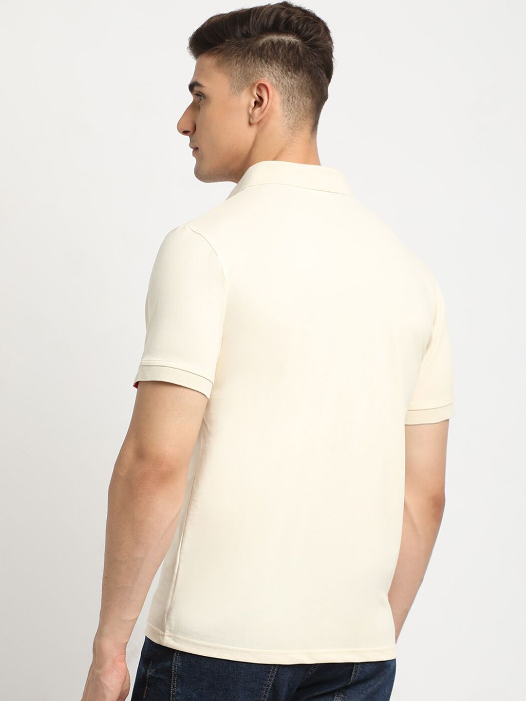 THE BEAR HOUSE Polo Collar Short Sleeves Slim Fit T-shirt