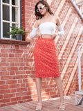 Berrylush Floral Printed Pencil Midi Skirt
