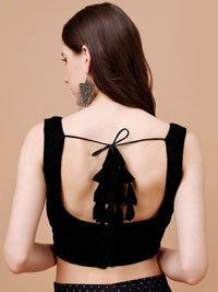 Tikhi Imli Velvet Sleeveless Saree Blouse