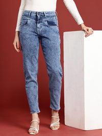 all about you Women Mom Fit Heavy Fade Stretchable Jeans