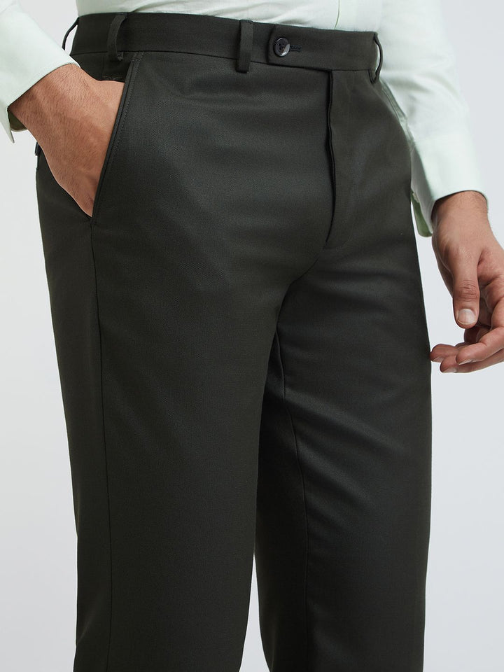Park Avenue Men Tapered Fit Low-Rise Formal Trousers