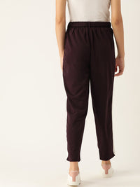 DressBerry Women Burgundy Trousers