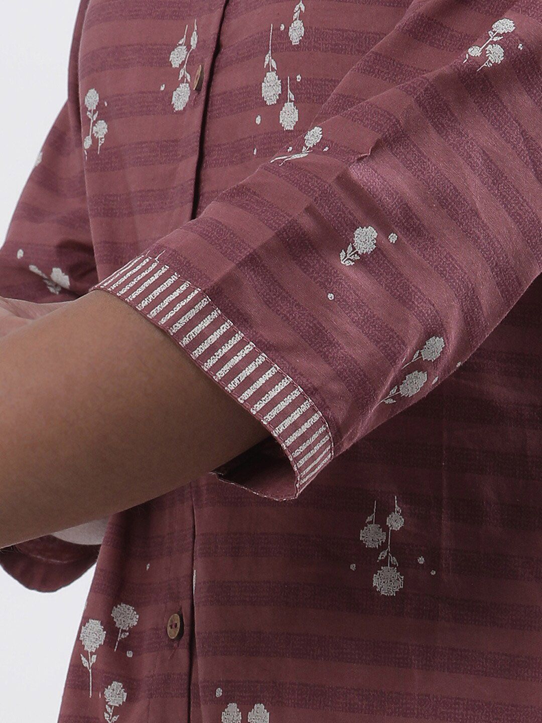 W Floral Printed Regular Pure Cotton Kurta with Trouser