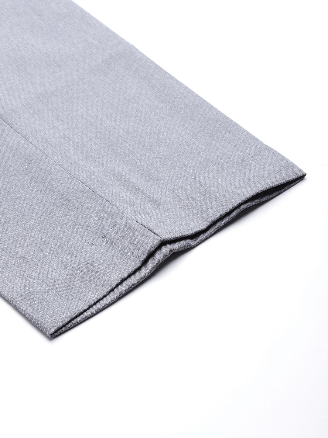 DENNISON Men Grey Smart Tapered Fit Easy Wash Trousers