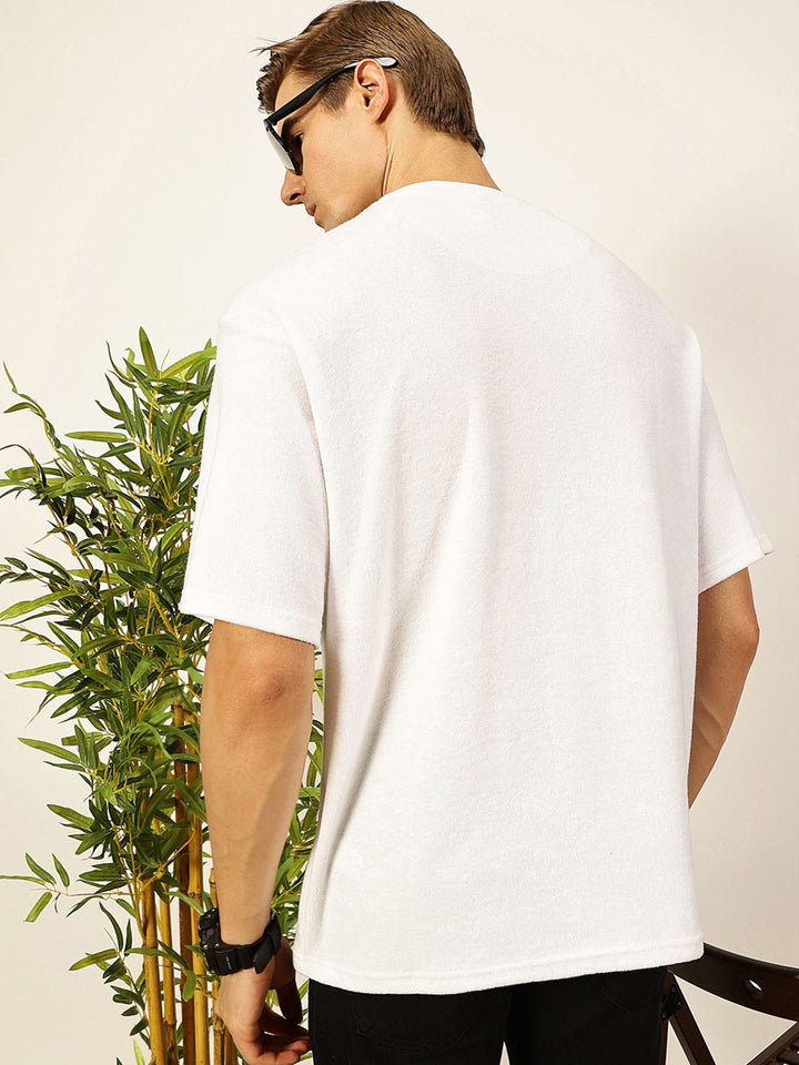 Thomas Scott Men's Solid Round Neck Oversized Casual T-shirt