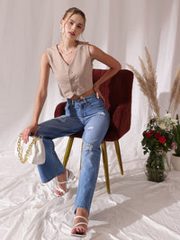 STREET 9 Woven V-Neck Waistcoat