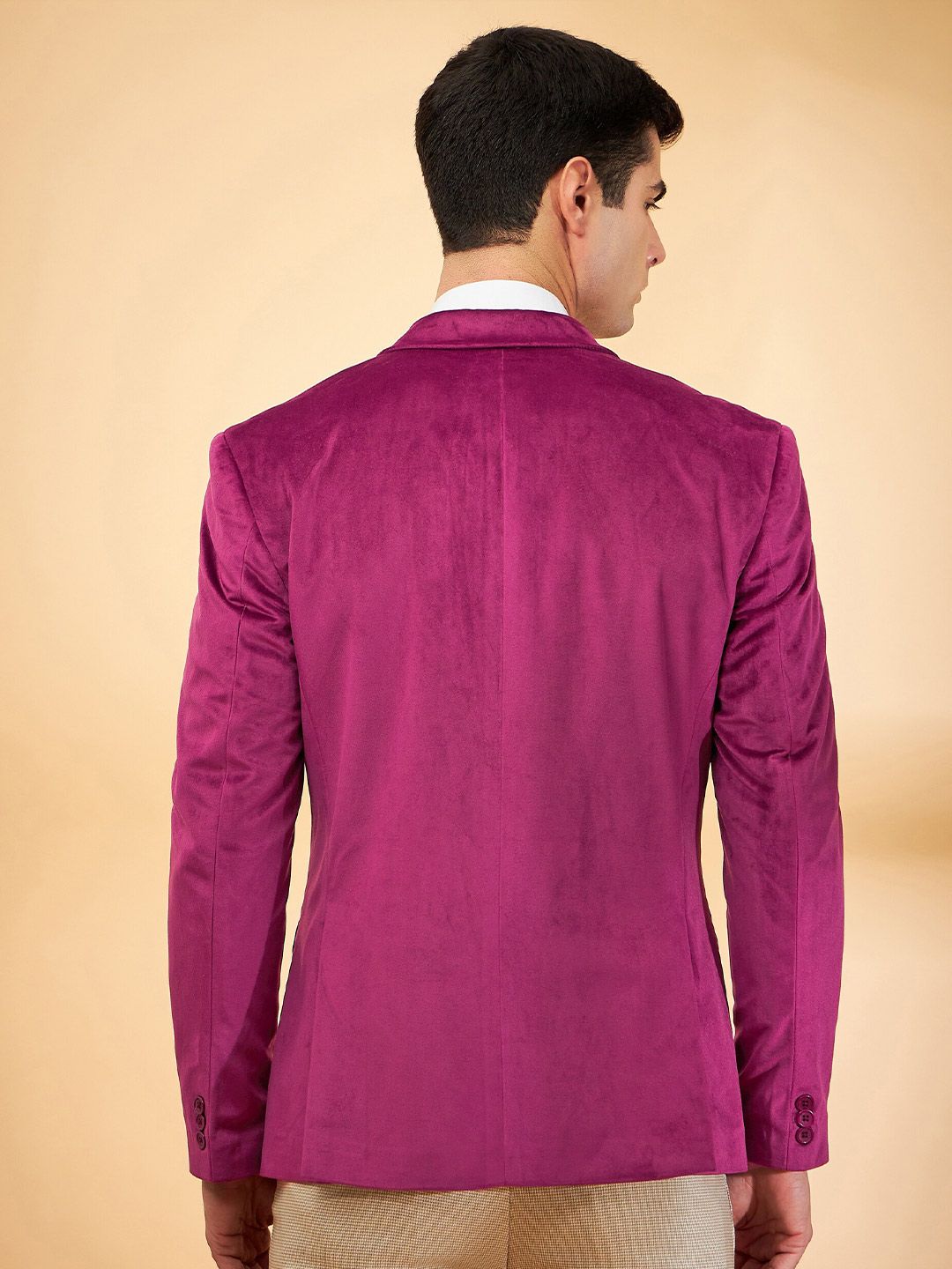 DENNISON Men Single Breasted Velvet Blazer